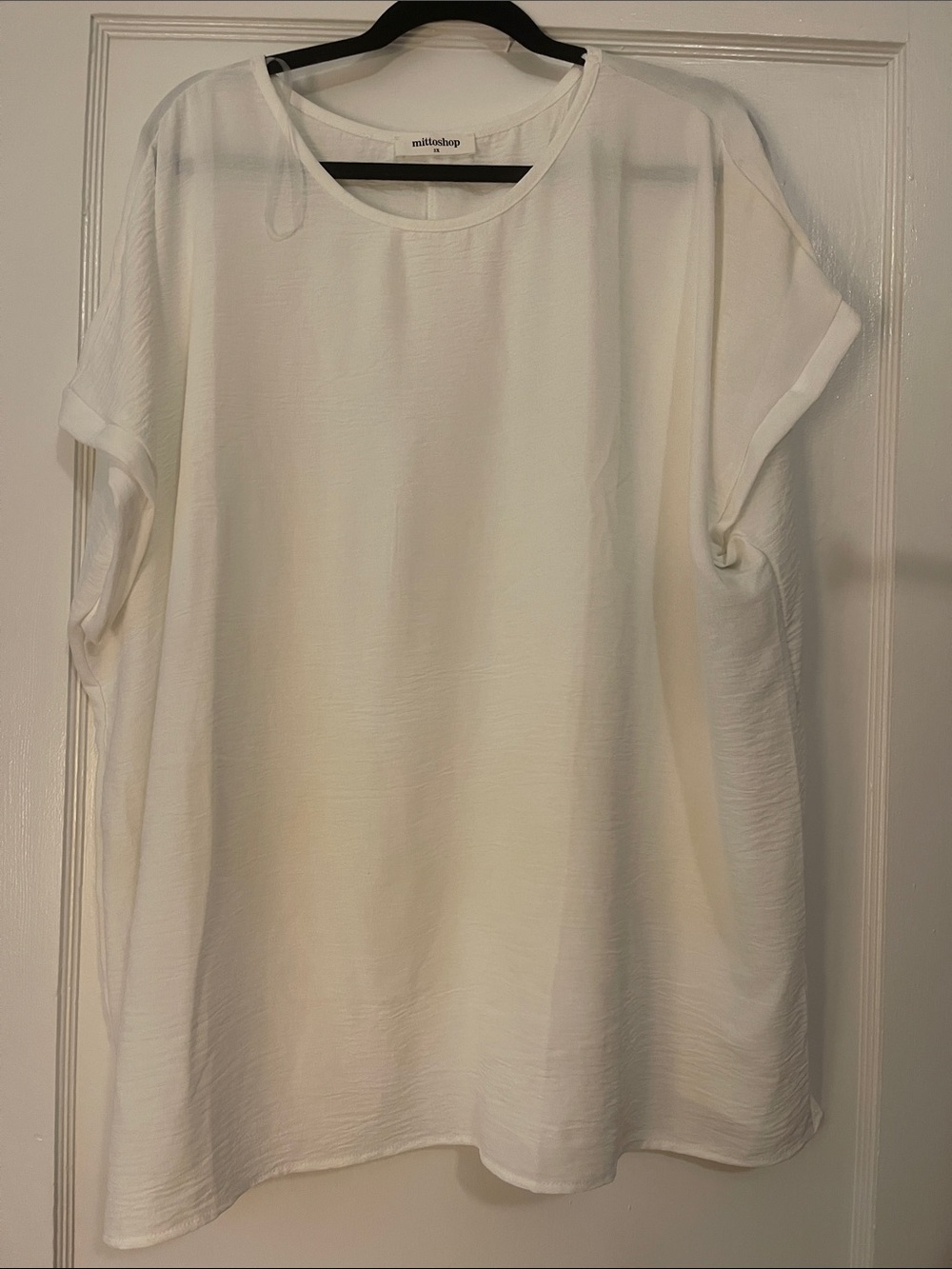 mittoshop White Short-Sleeve Tunic Top